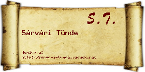 Sárvári Tünde névjegykártya