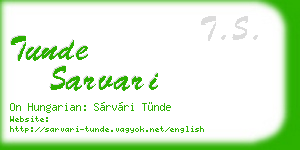 tunde sarvari business card